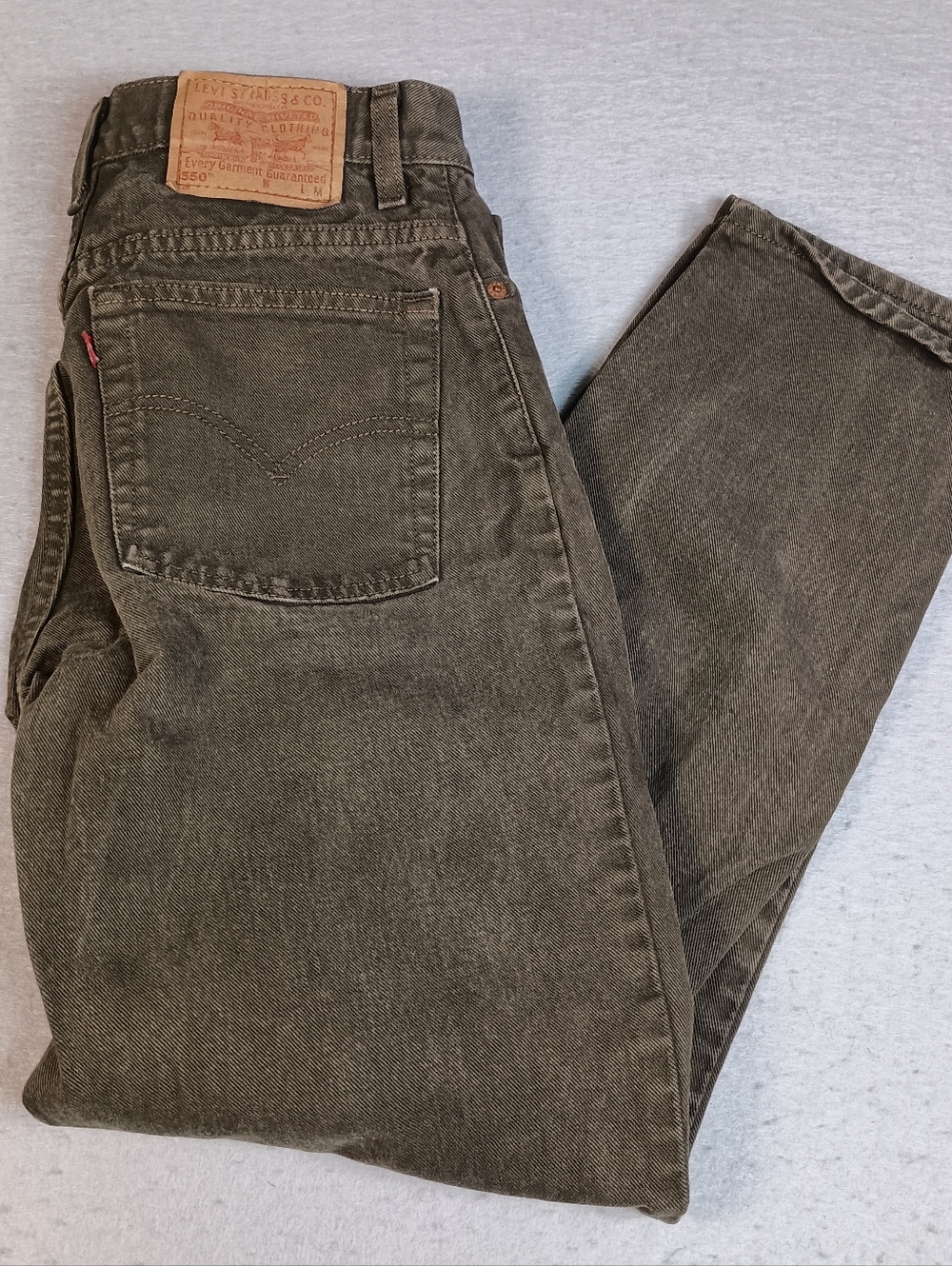 VTG 90's Levi's 550 Relaxed Fit Green Jeans Women 10 REG M Y2K Made In USA
